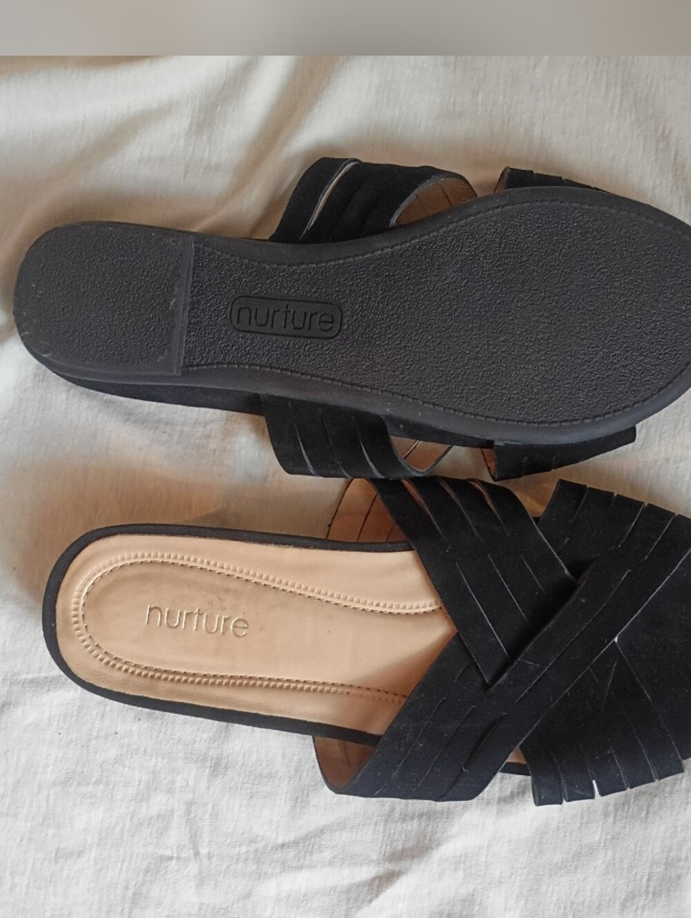 Nurture by Lamaze Black Crisscross Slide Mules